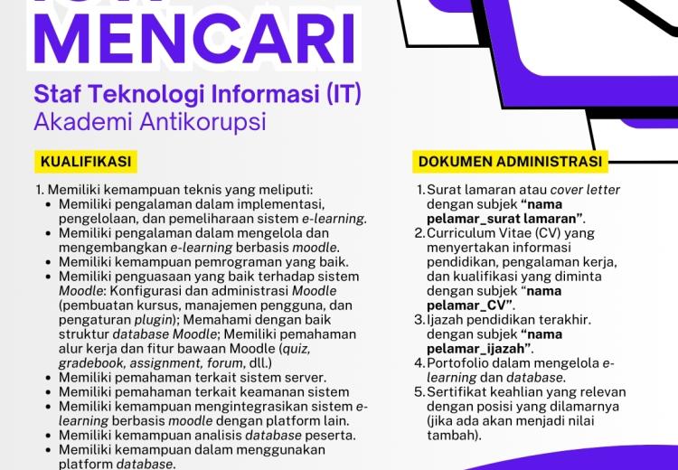 Staf IT Akademi Antikorupsi ICW