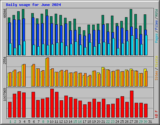 Daily usage for June 2024