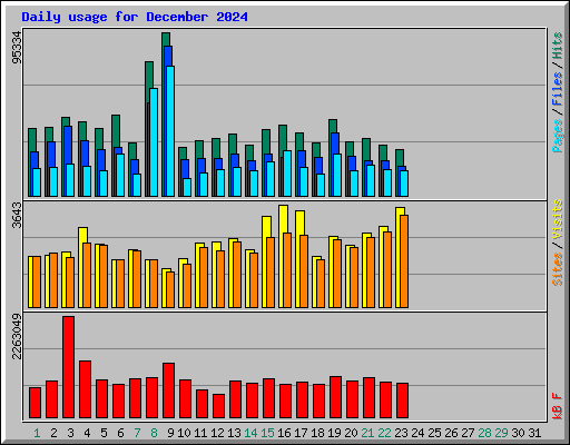 Daily usage for December 2024