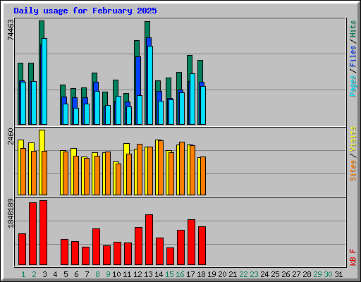 Daily usage for February 2025