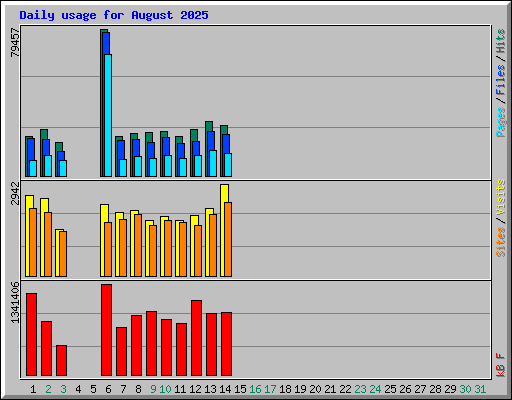 Daily usage for August 2025