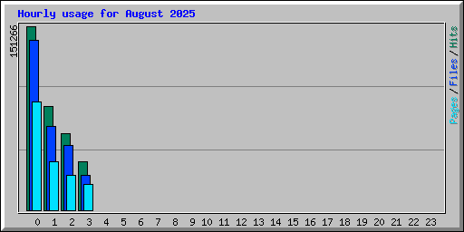 Hourly usage for August 2025